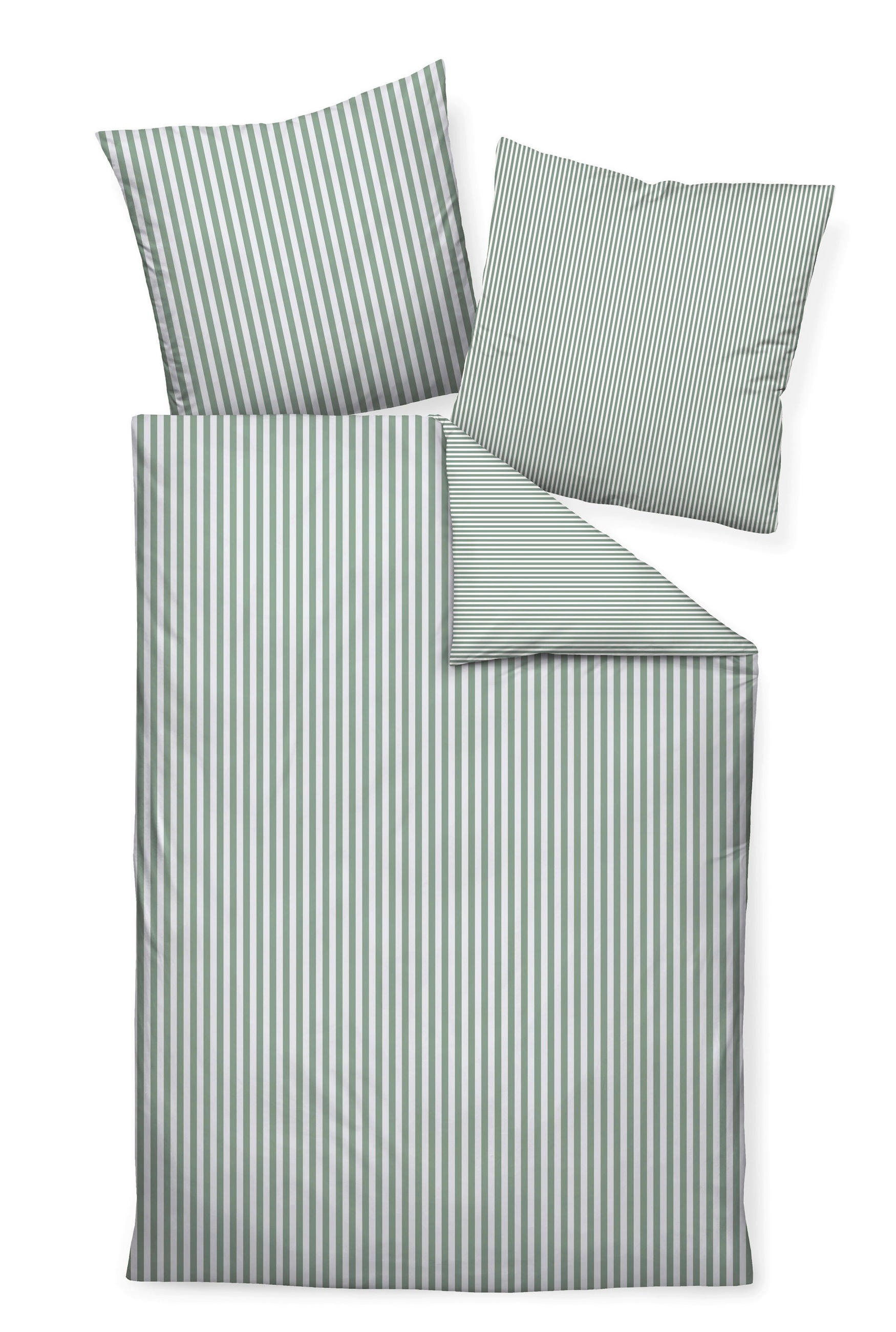 BETTWÄSCHE Makosatin 135/200 cm  - Salbeigrün, Basics, Textil (135/200cm) - Janine