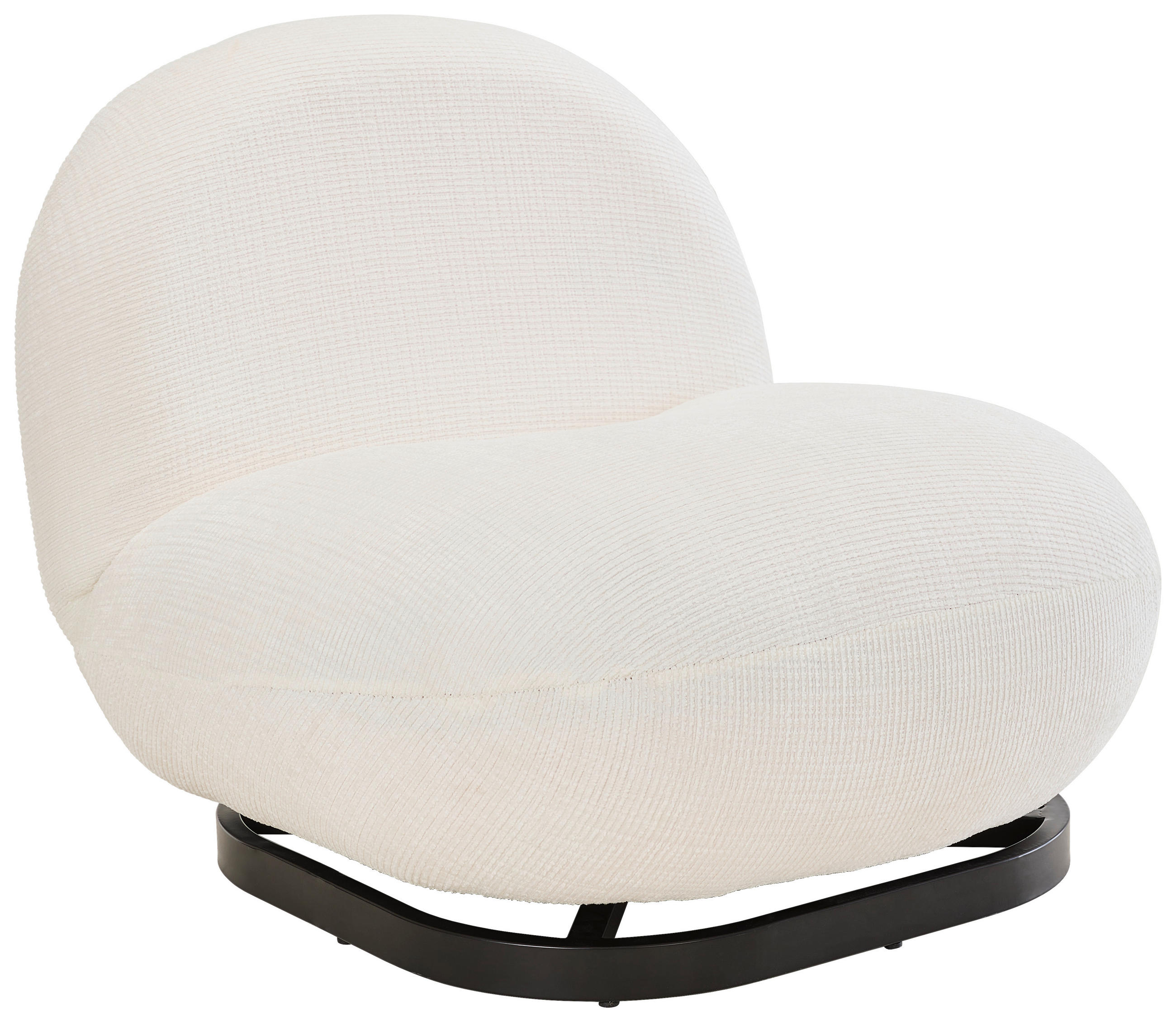 SESSEL in Cord Weiß  - Schwarz/Weiß, Trend, Textil/Metall (75/66/87cm) - P & B