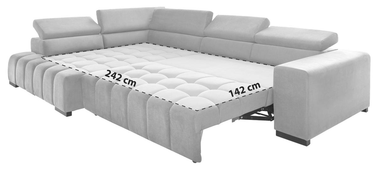 KUTNA GARNITURA tekstil  tamno siva   - tamno siva/crna, Design, tekstil/drvo (201/307cm) - Livetastic