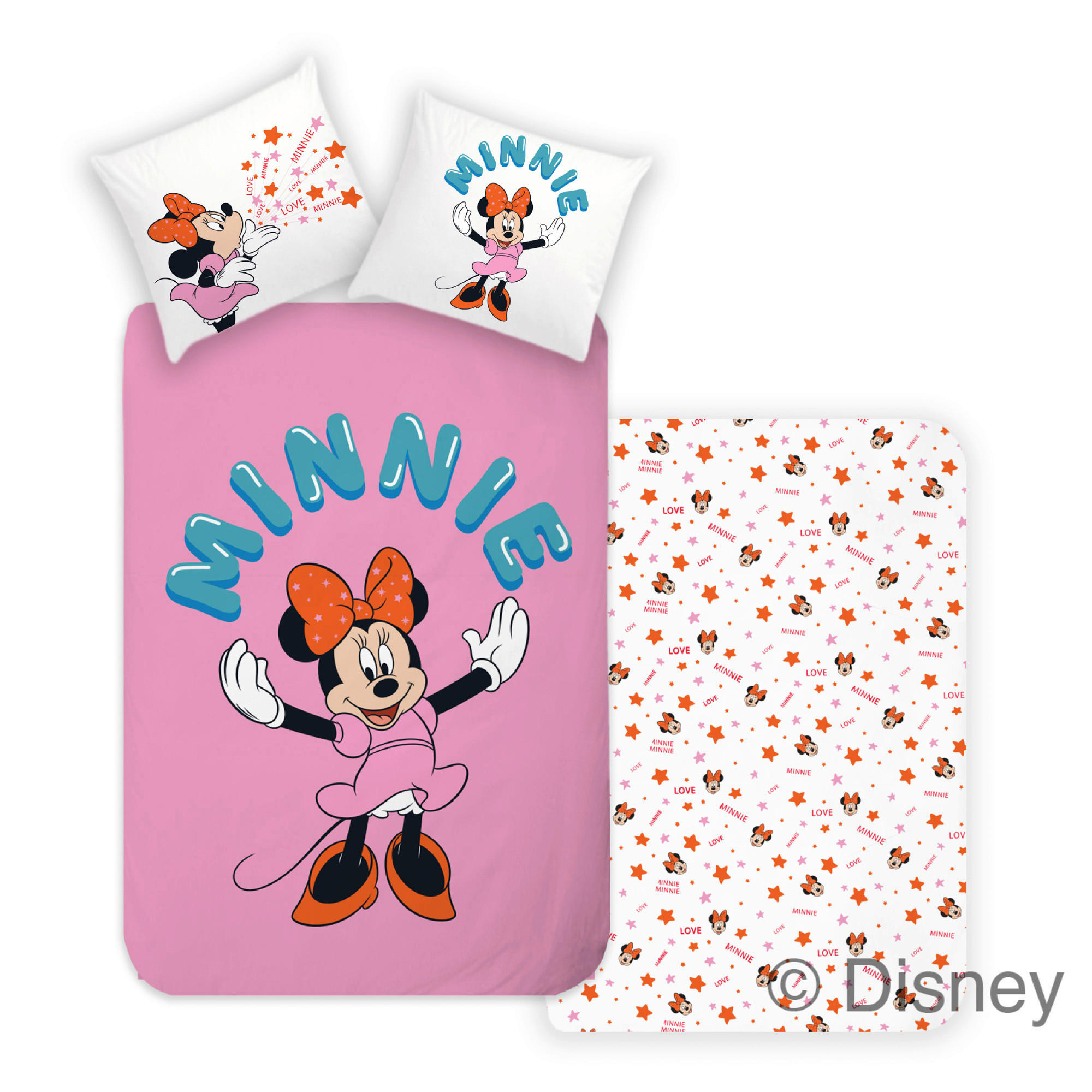 "Minnie"Ágyneműhuzat-garnitúra 140/200 cm  - világos rózsaszín, Basics, textil (140/200cm)