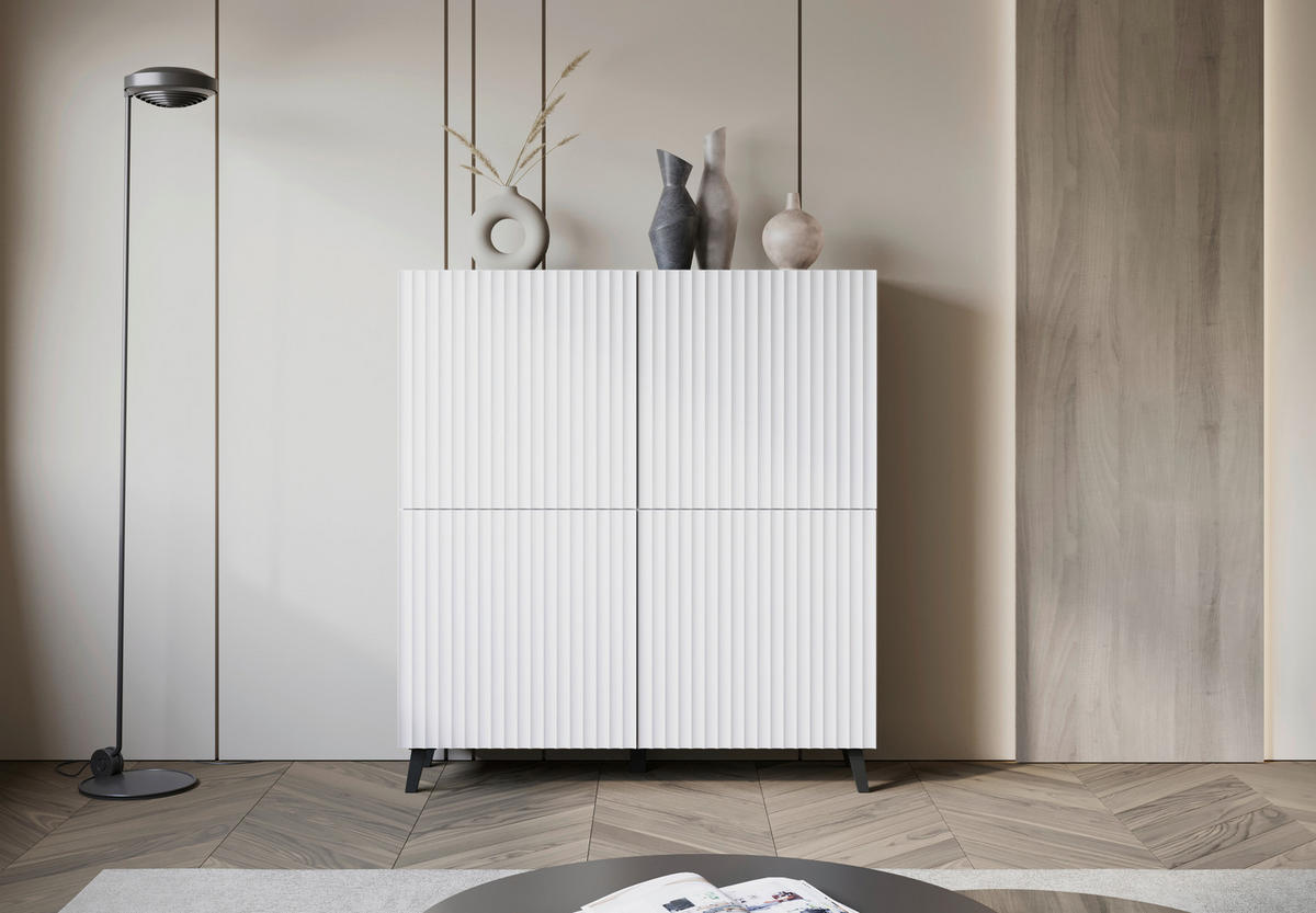 HIGHBOARD  in  - Weiss/Schwarz, Design, Holzwerkstoff/Kunststoff (120/132cm) - Livetastic