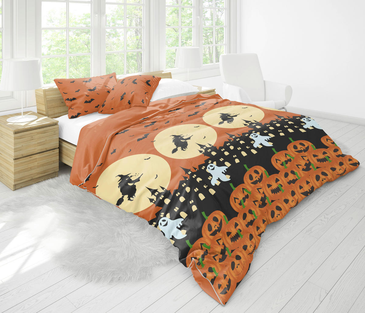 ÁGYNEMŰHUZAT-GARNITÚRA  - sárga/fekete, Basics, textil (140/200cm)