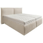 POLSTERBETT 180/200 cm,  in Weiß, Bettkasten, Lattenroste, Matratzen, H2 + H3 = mittel + fest  - Schwarz/Weiß, Design, Holz/Kunststoff (180/200cm) - Voleo