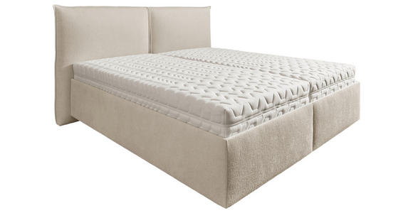 POLSTERBETT 180/200 cm,  in Weiß, Bettkasten, Lattenroste, Matratzen, H2 + H3 = mittel + fest  - Schwarz/Weiß, Design, Holz/Kunststoff (180/200cm) - Voleo