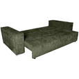 BIGSOFA Flachgewebe Dunkelgrün  - Chromfarben/Dunkelgrün, KONVENTIONELL, Textil/Metall (256/68/122cm) - Carryhome