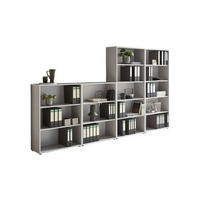 AKTENREGAL 337,6/185,6/33 cm  - Silberfarben/Grau, MODERN, Holzwerkstoff (337,6/185,6/33cm) - MID.YOU