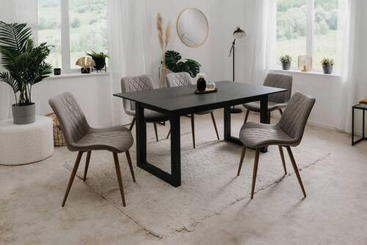 STUHL Hellgrau  - Eichefarben/Hellgrau, KONVENTIONELL, Textil/Metall (53/84,5/58cm) - MID.YOU