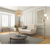 3-SITZER-SOFA in Webstoff Silberfarben  - Eichefarben/Silberfarben, Konventionell, Holz/Textil (197/107/94cm) - Trendmanufaktur