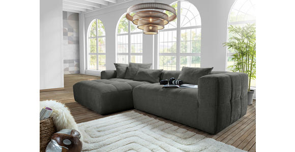 ECKSOFA  in Flachgewebe Schwarz  170/280 cm  - Schwarz, KONVENTIONELL, Kunststoff/Textil (170/280cm) - Carryhome