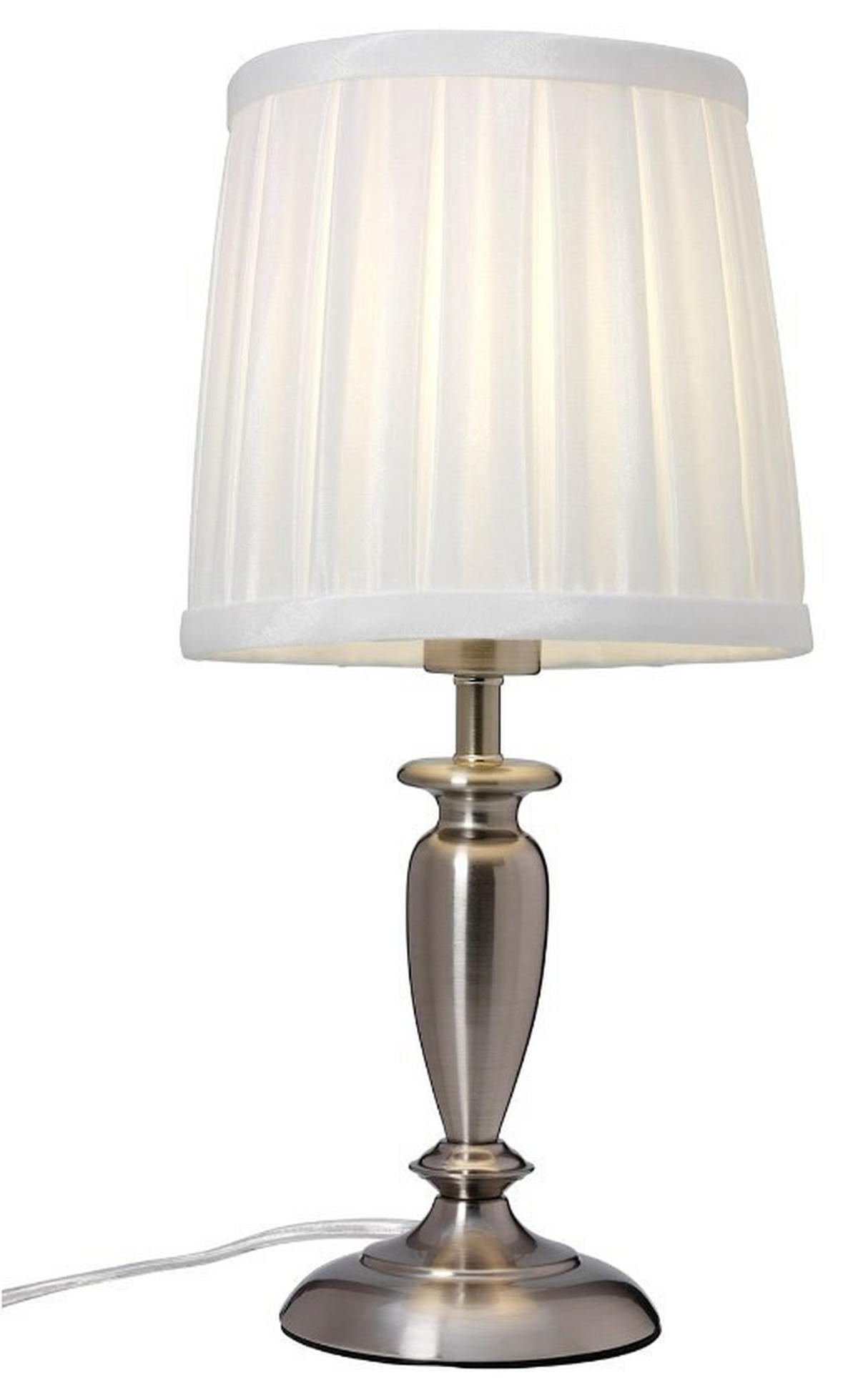 BORDSLAMPA 14-17/34 cm   - vit/kromfärg, Design, metall/textil (14-17/34cm)