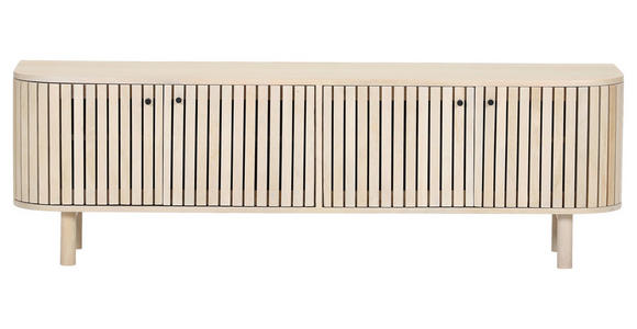 LOWBOARD  in 160/50/47 cm  - Eichefarben/Schwarz, Design, Holz (160/50/47cm) - Landscape