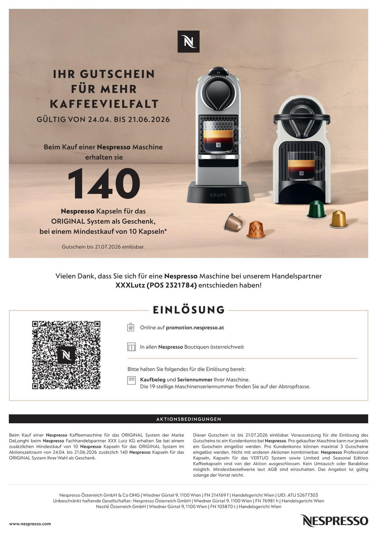 KAPSELMASCHINE Inissia  - Weiß, Basics, Kunststoff (32.1/12/23cm) - Nespresso
