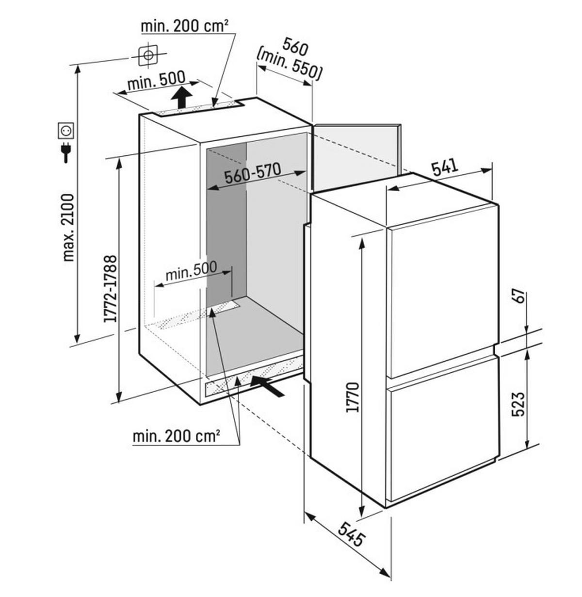 KÜHL-GEFRIER-KOMBINATION ICSD5102  - Weiß, Basics, Metall (54,1/177/54,5cm) - Liebherr