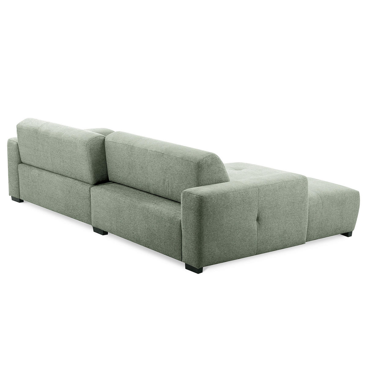 ECKSOFA AUSTIN Salbeigrün Flachgewebe Sitztiefenverstellung  - Salbeigrün/Schwarz, Design, Kunststoff/Textil (169/286cm) - Livetastic