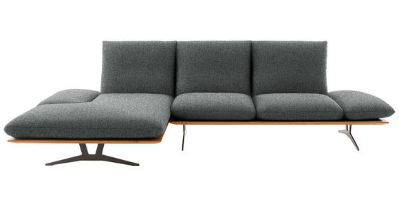 ECKSOFA in Flachgewebe Grau  - Schwarz/Grau, Design, Holz/Textil (159/314cm) - Dieter Knoll