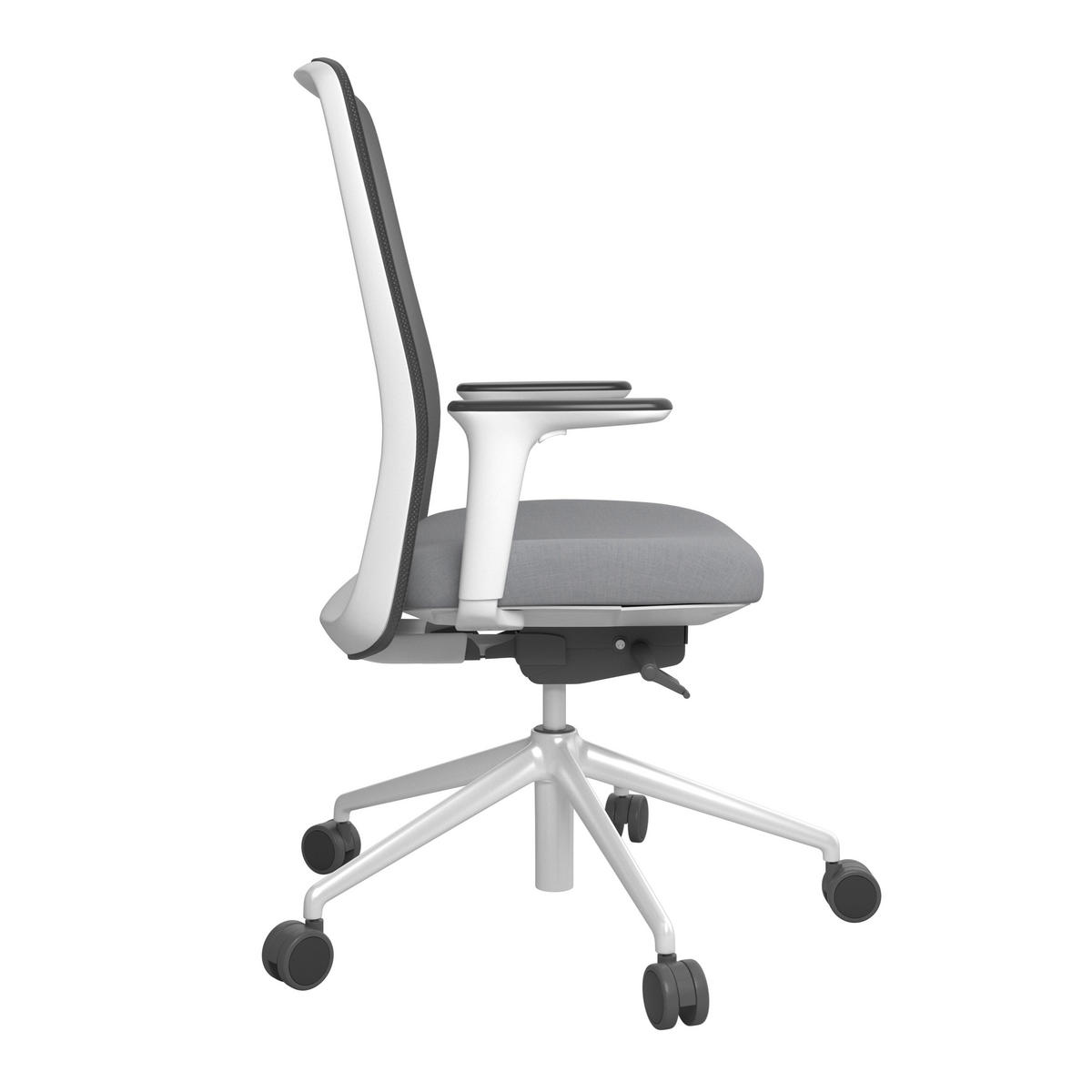 DREHSTUHL Grau, Schwarz, Weiß  - Schwarz/Weiß, MODERN, Kunststoff/Textil (70/103-115/70cm)