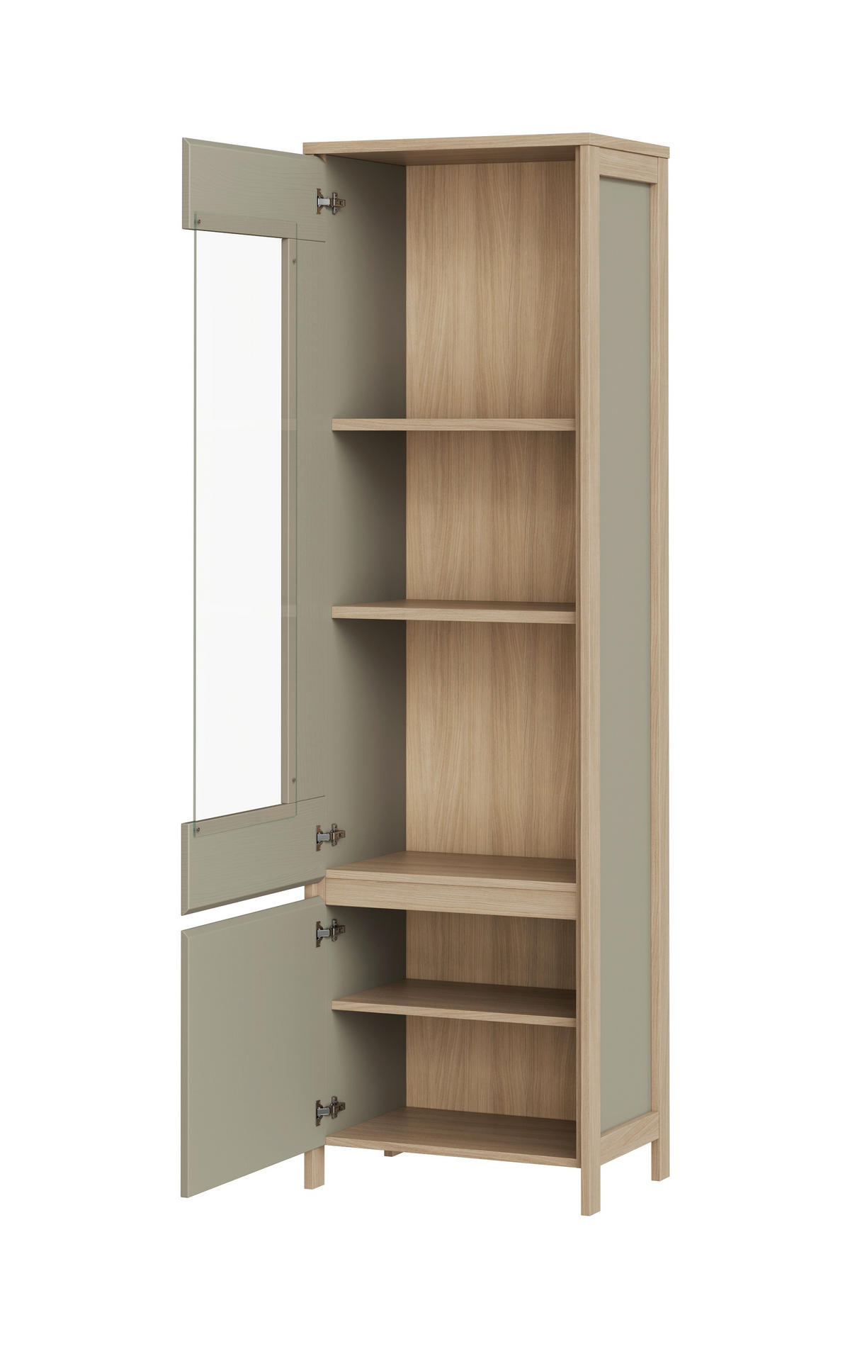 VITRINE  in Eukalyptusholzfarben  - Eichefarben/Eukalyptusholzfarben, Design, Holzwerkstoff (58/195/39cm) - MID.YOU