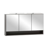 SPIEGELSCHRANK 120/64/20 cm  - Alufarben/Graphitfarben, Natur, Glas/Holzwerkstoff (120/64/20cm) - Xora
