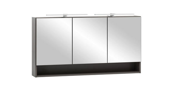 SPIEGELSCHRANK 120/64/20 cm  - Alufarben/Graphitfarben, Natur, Glas/Holzwerkstoff (120/64/20cm) - Xora