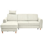 ECKSOFA  in Flachgewebe Creme  - Buchefarben/Creme, KONVENTIONELL, Holz/Textil (166/241cm) - Carryhome