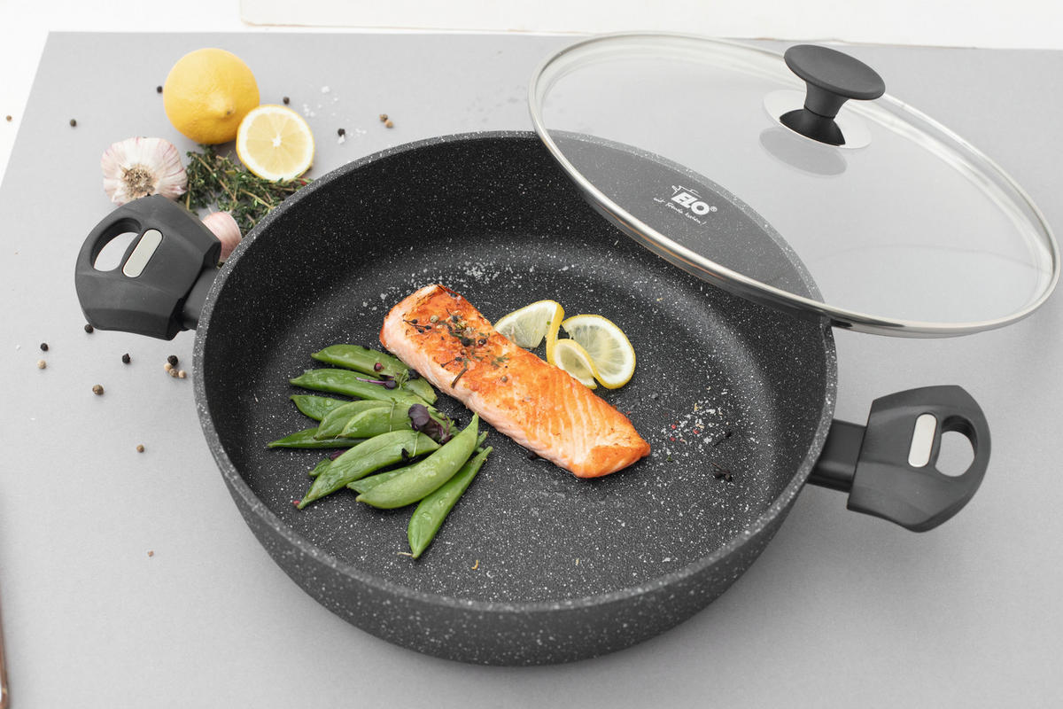 SERVIERPFANNE 28 cm  - Transparent/Schwarz, KONVENTIONELL, Glas/Metall (28cm) - ELO