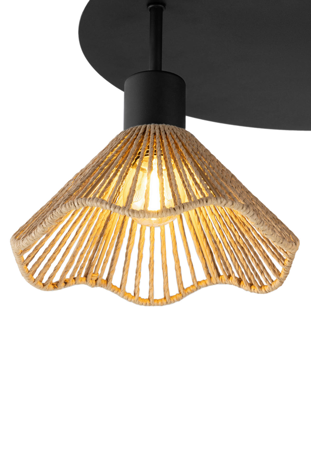 HÄNGELEUCHTE 53,5/42 cm   - Schwarz/Naturfarben, Design, Papier/Metall (53,5/42cm) - Collet's Monde