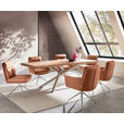 STUHL - Edelstahlfarben/Cognac, Design, Textil/Metall (51,5/89,5/65cm) - Novel