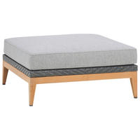 LOUNGEHOCKER  - Grau/Teakfarben, Natur, Holz/Kunststoff (88/40/88cm) - Amatio