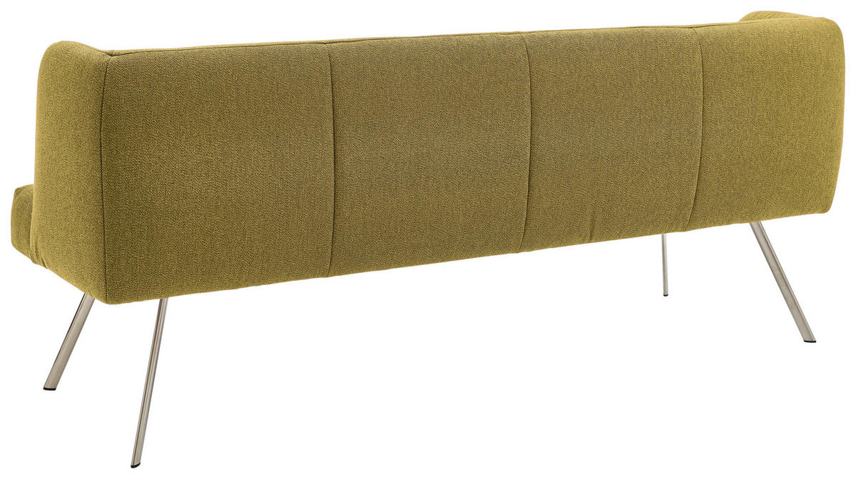 SITZBANK in Metall, Textil Grün, Edelstahlfarben  - Edelstahlfarben/Grün, Design, Textil/Metall (140/87/64cm) - Venjakob