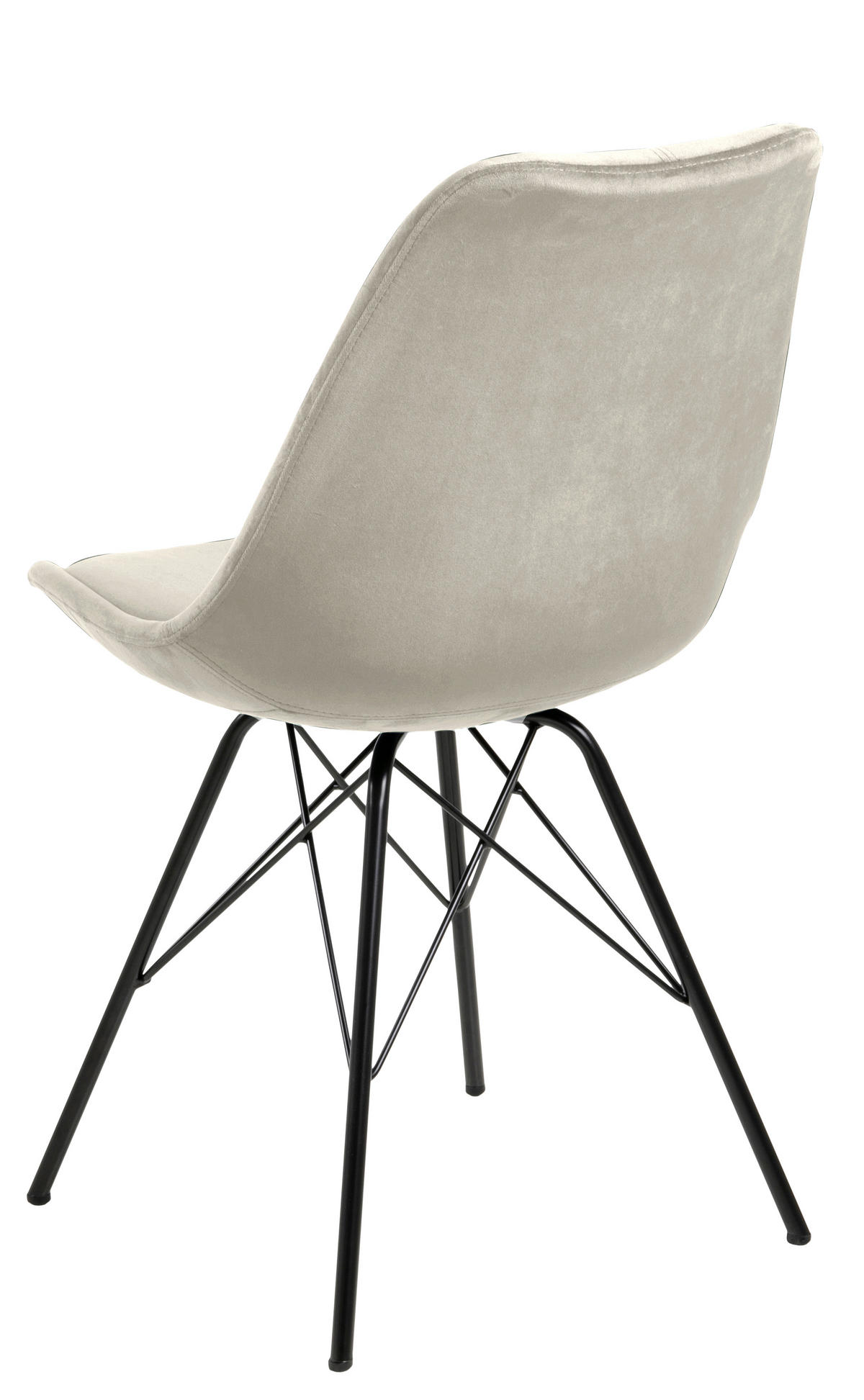 STUHL Samt Sandfarben  - Sandfarben/Schwarz, Trend, Textil/Metall (48,5/85,5/54cm) - Carryhome