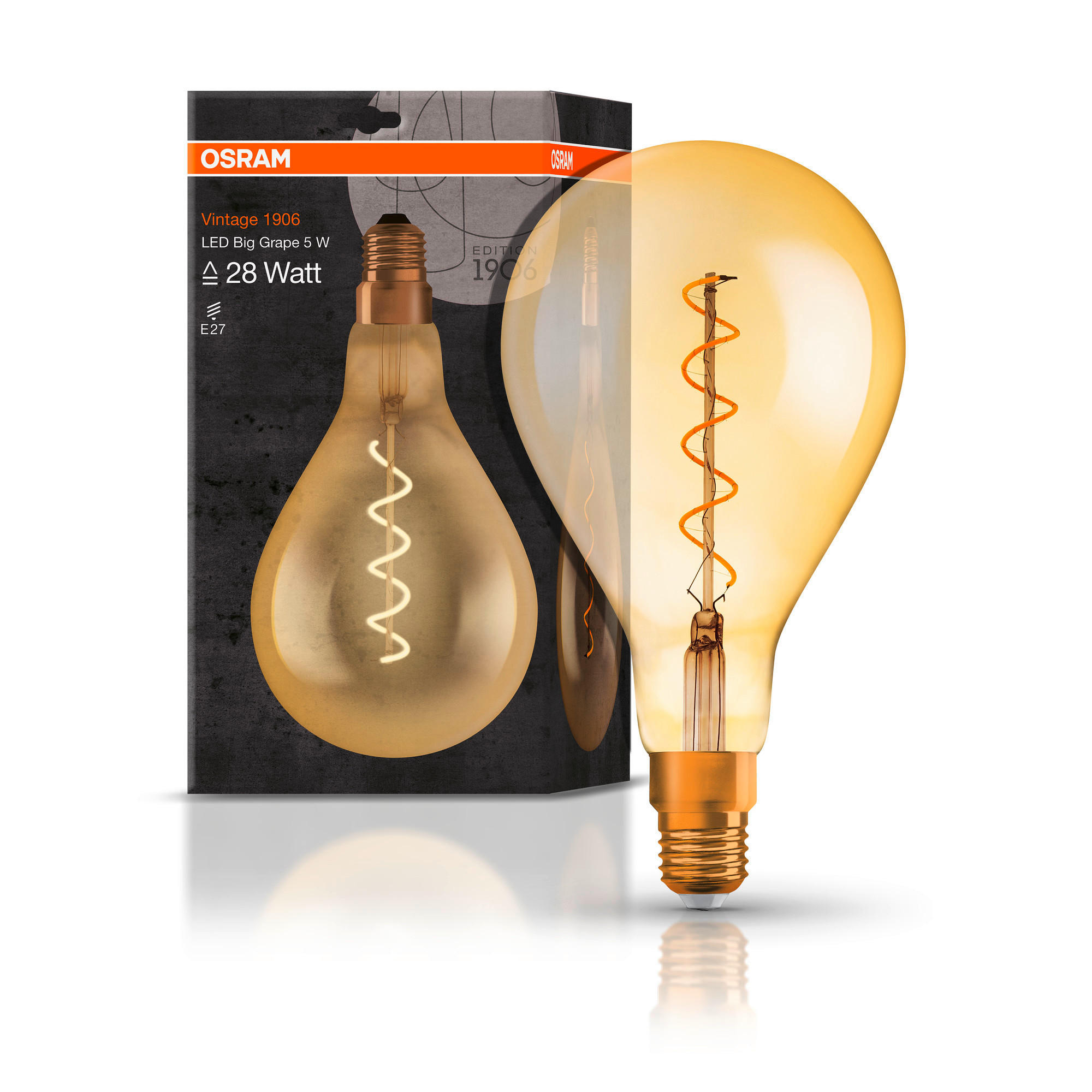 LED-LEUCHTMITTEL   E27 4 W 300 lm  - Goldfarben, Basics, Glas (16/28,7cm) - Osram