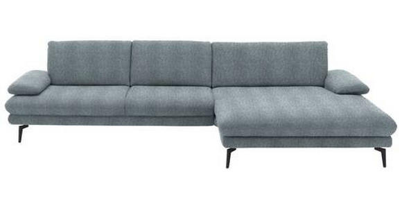 ECKSOFA in Chenille Blaugrau  - Blaugrau/Schwarz, Design, Textil/Metall (310/180cm) - Dieter Knoll