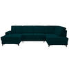 WOHNLANDSCHAFT in Flachgewebe Petrol  - Petrol/Schwarz, Konventionell, Textil/Metall (167/317/185cm) - Stylife