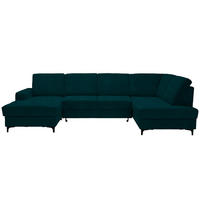 WOHNLANDSCHAFT in Flachgewebe Petrol  - Petrol/Schwarz, Konventionell, Textil/Metall (167/317/185cm) - Stylife