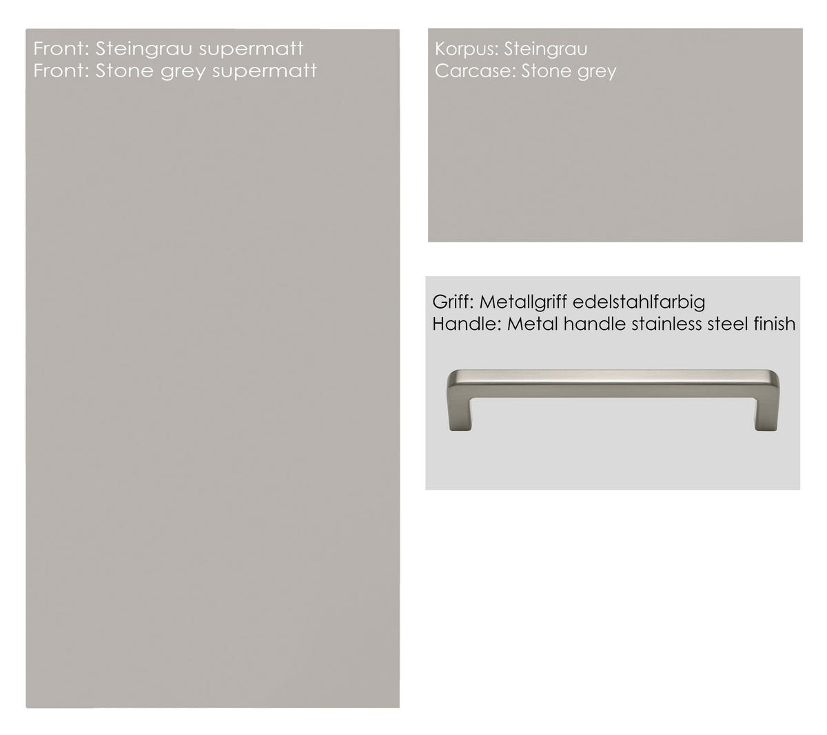SCHUBKASTENUNTERSCHRANK 45/87/56 cm  in Grau  - Edelstahlfarben/Grau, MODERN, Holzwerkstoff/Metall (45/87/56cm) - Nobilia