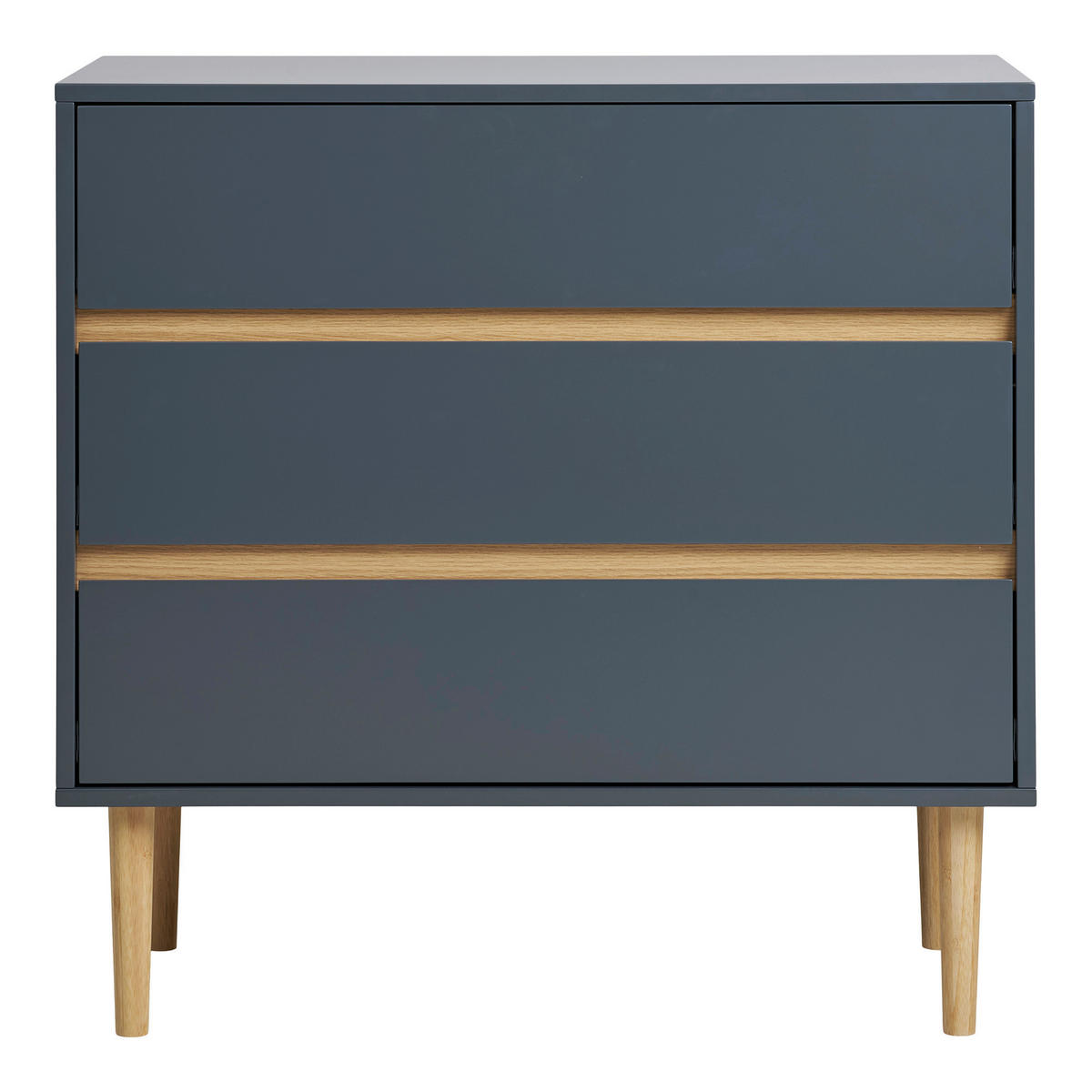 KOMMODE Bisley Chest, 80/80/40 cm, 3 Schublade(n)  - Dunkelgrau/Kieferfarben, Design, Holz/Holzwerkstoff (80/80/40cm) - MID.YOU