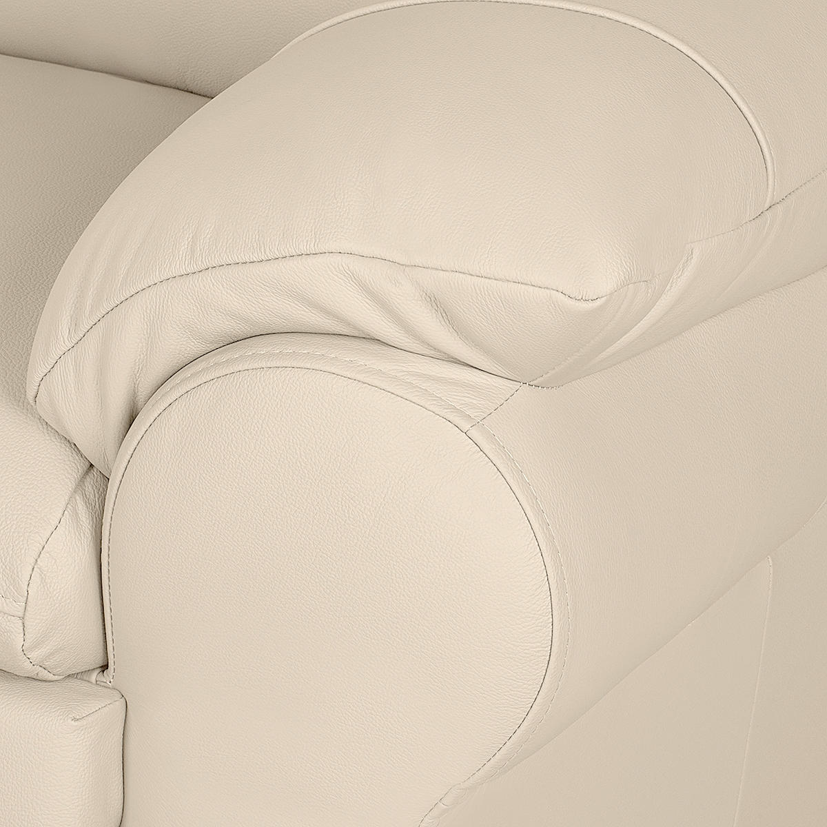 3-SITZER-SOFA in Echtleder Beige  - Beige/Schwarz, Design, Leder/Kunststoff (205/92/85cm) - Livetastic