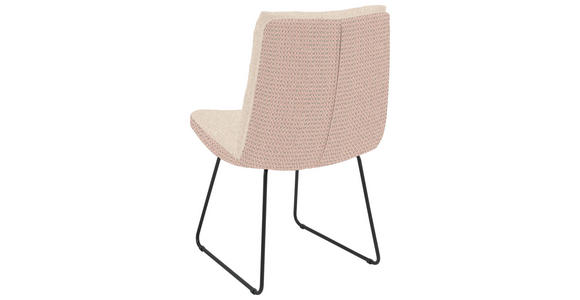 STUHL - Hellrosa/Schwarz, Design, Textil/Metall (50/90/68cm) - Valnatura