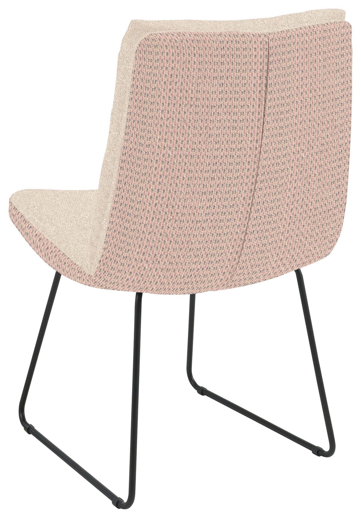 STUHL - Hellrosa/Schwarz, Design, Textil/Metall (50/90/68cm) - Valnatura