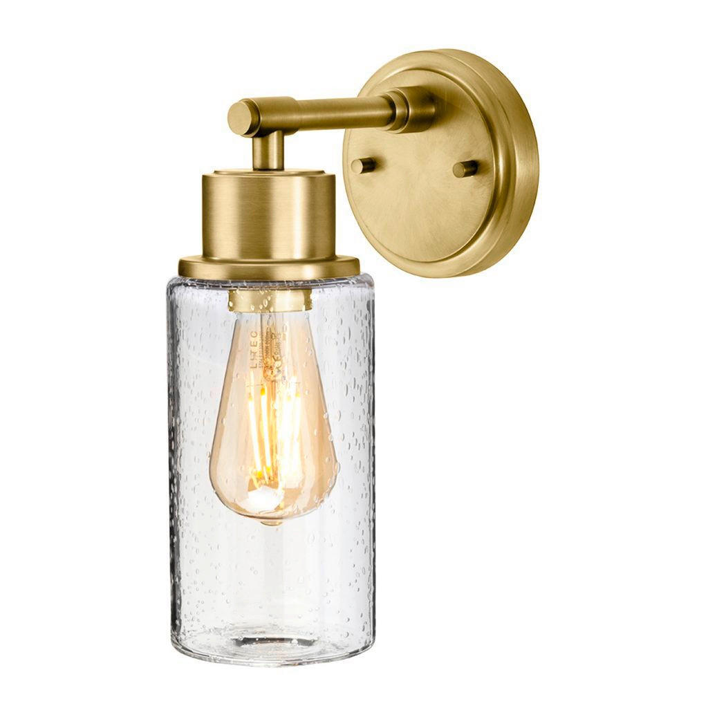 BADEZIMMER-WANDLEUCHTE Elstead Bath-Morvah 1 30/18,9/12 cm   - Messingfarben, Design, Glas/Metall (30/18,9/12cm) - Elstead Lighting