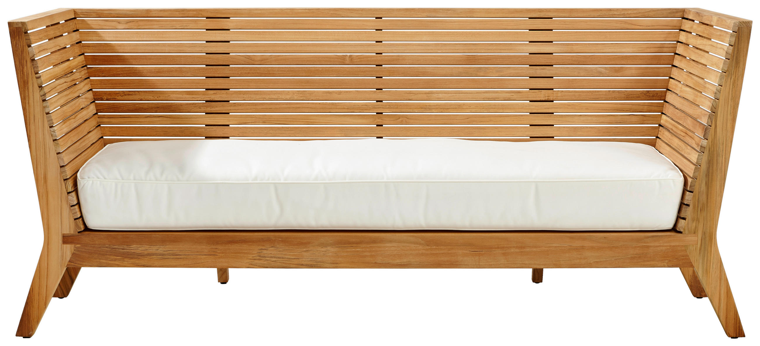 GARTENBANK 190/83/69 cm Teakholz - Weiß/Teakfarben, MODERN, Holz/Textil (190/83/69cm) - Jan Kurtz