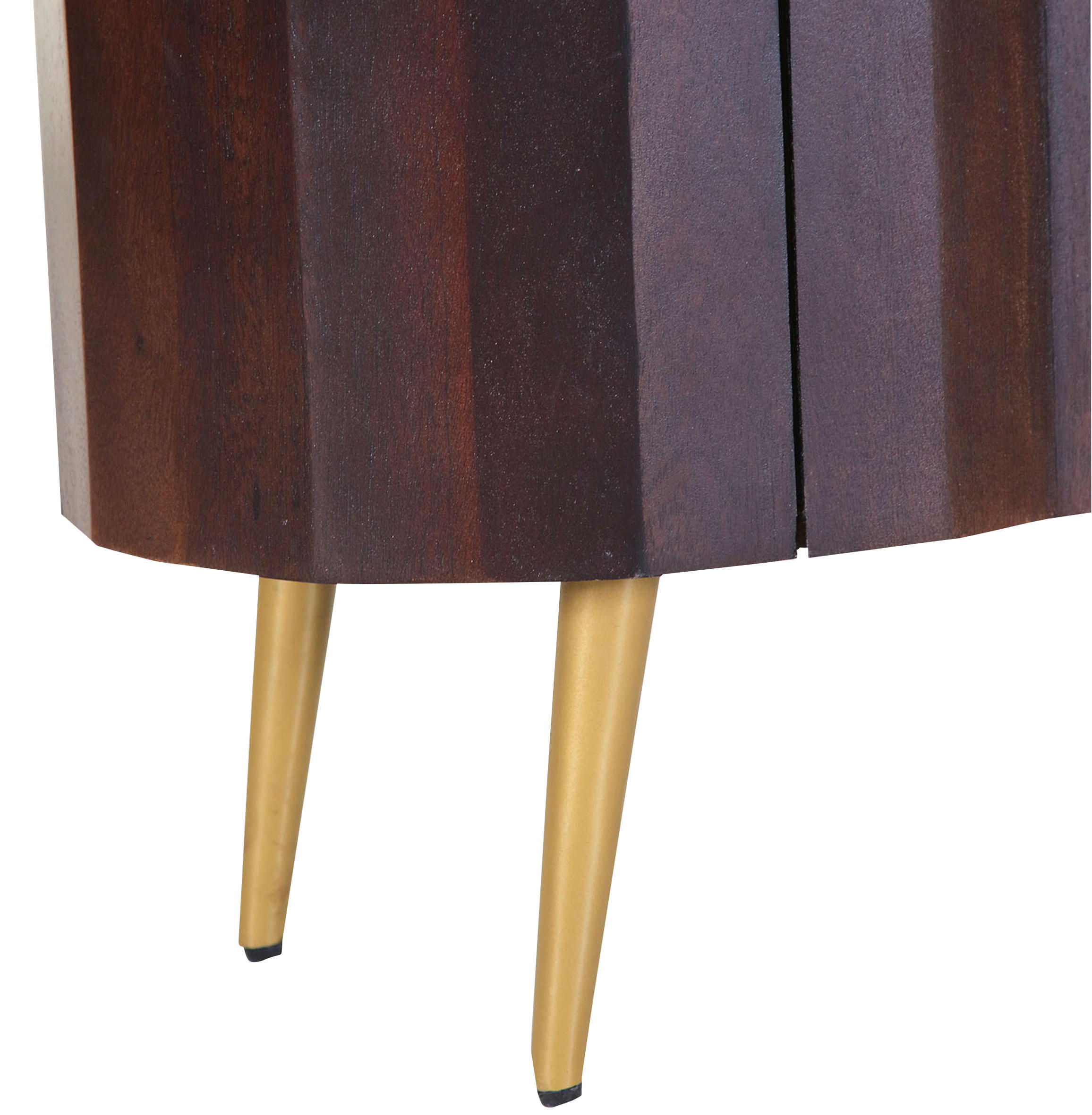 HIGHBOARD  in 85/99/37 cm  - Rotbraun/Goldfarben, Trend, Holz/Metall (85/99/37cm) - Livetastic