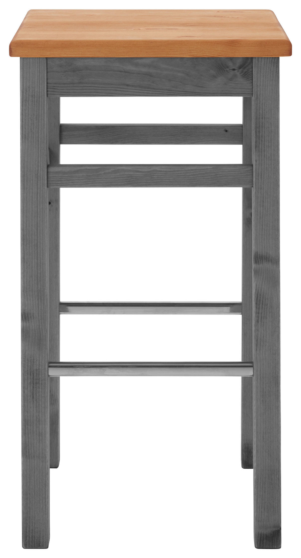 BARHOCKER Laugenfarbig, Grau Kiefer massiv  - Laugenfarbig/Grau, ROMANTIK / LANDHAUS, Holz (41/74,5/41cm) - Boxxx
