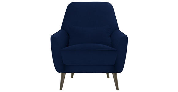 SESSEL in Mikrofaser Blau - Blau/Schwarz, MODERN, Holz/Textil (77/86/80cm) - Carryhome