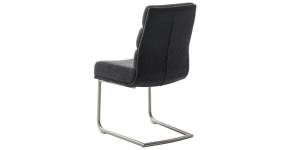 SCHWINGSTUHL  in Edelstahl Webstoff  - Edelstahlfarben/Anthrazit, Design, Textil/Metall (47/90/64cm) - Dieter Knoll