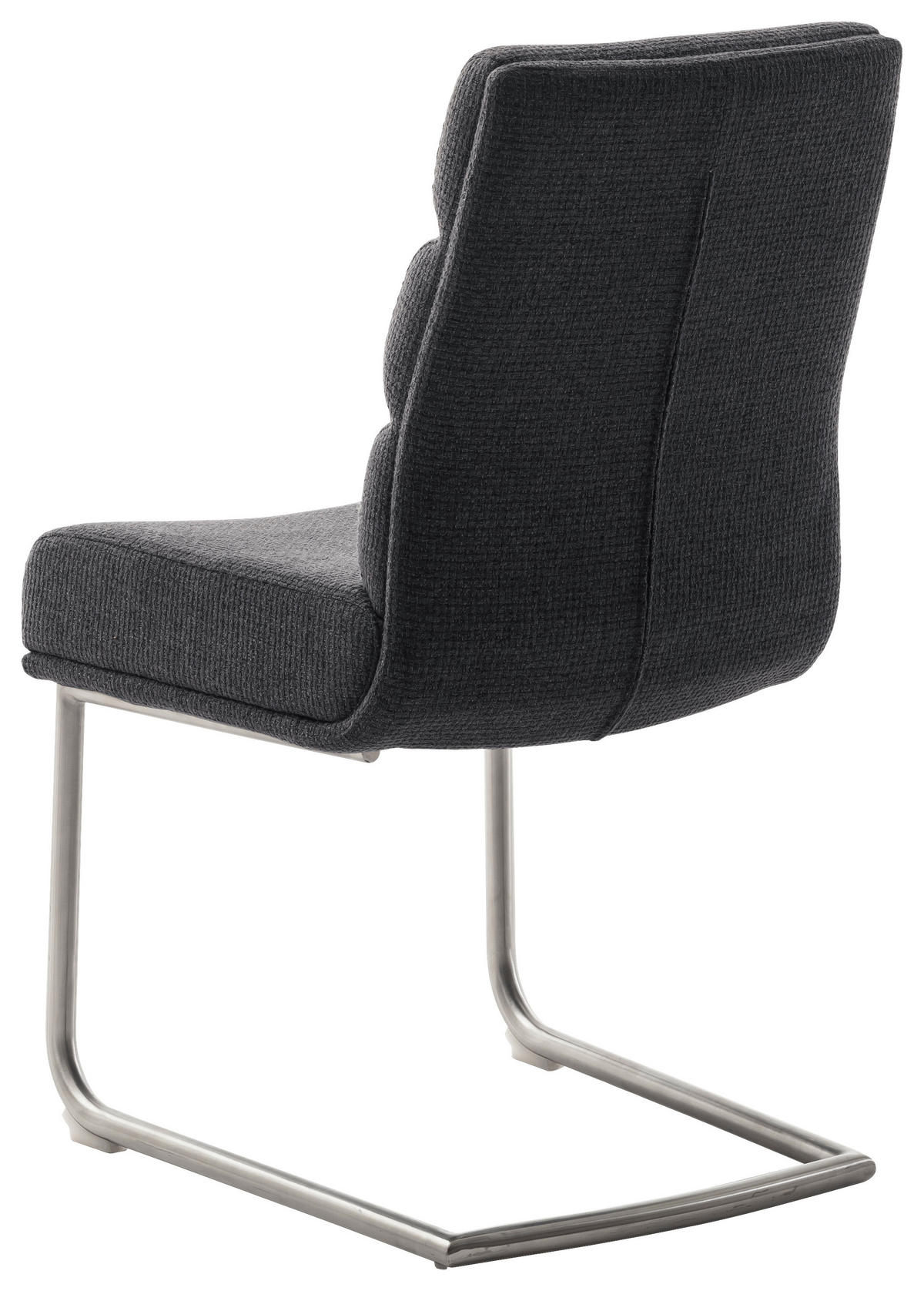 SCHWINGSTUHL  in Edelstahl Webstoff  - Edelstahlfarben/Anthrazit, Design, Textil/Metall (47/90/64cm) - Dieter Knoll