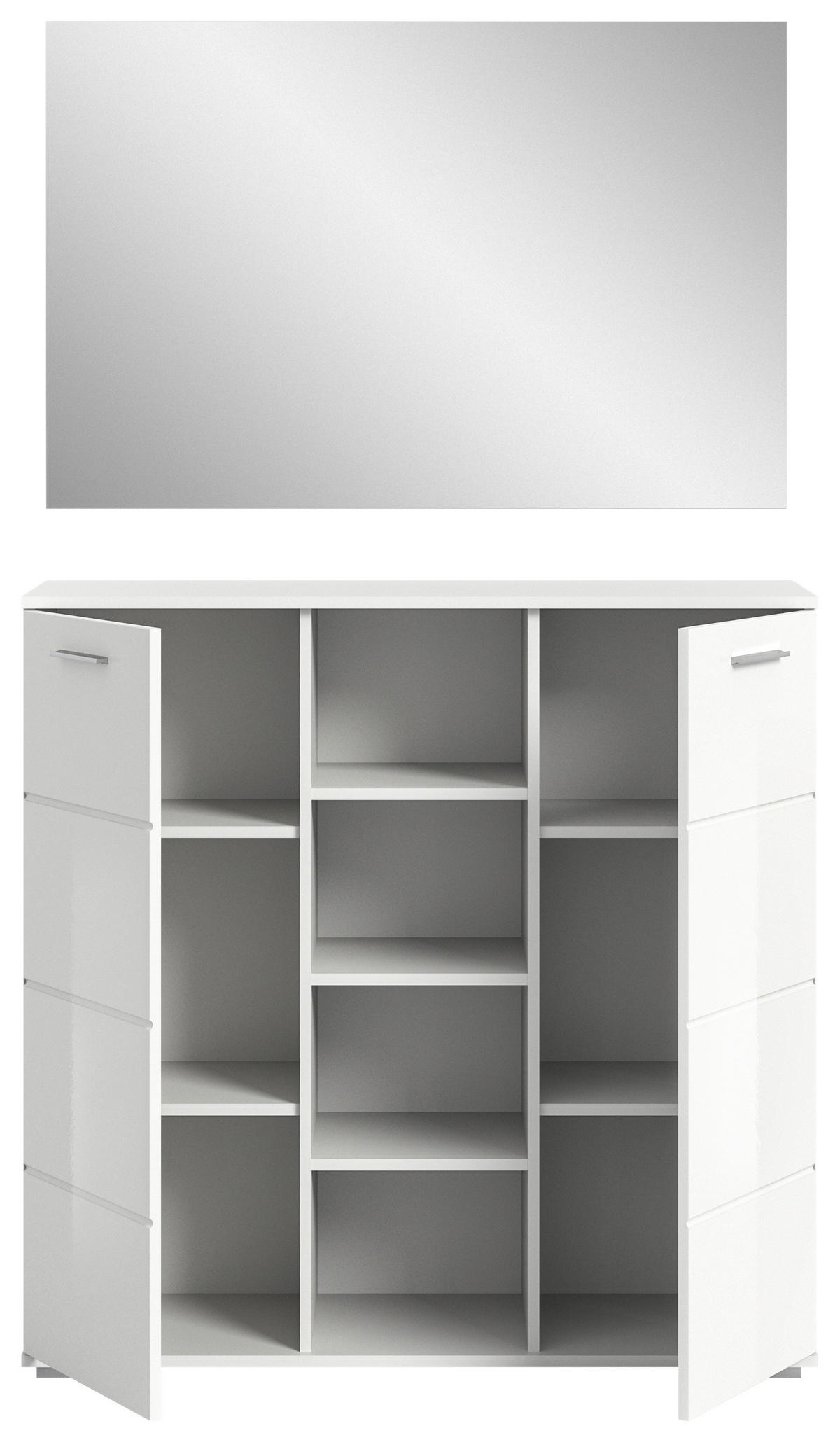 GARDEROBE  in 110/191/37 cm  - Weiß Hochglanz/Weiß, Design, Glas/Holzwerkstoff (110/191/37cm) - Xora