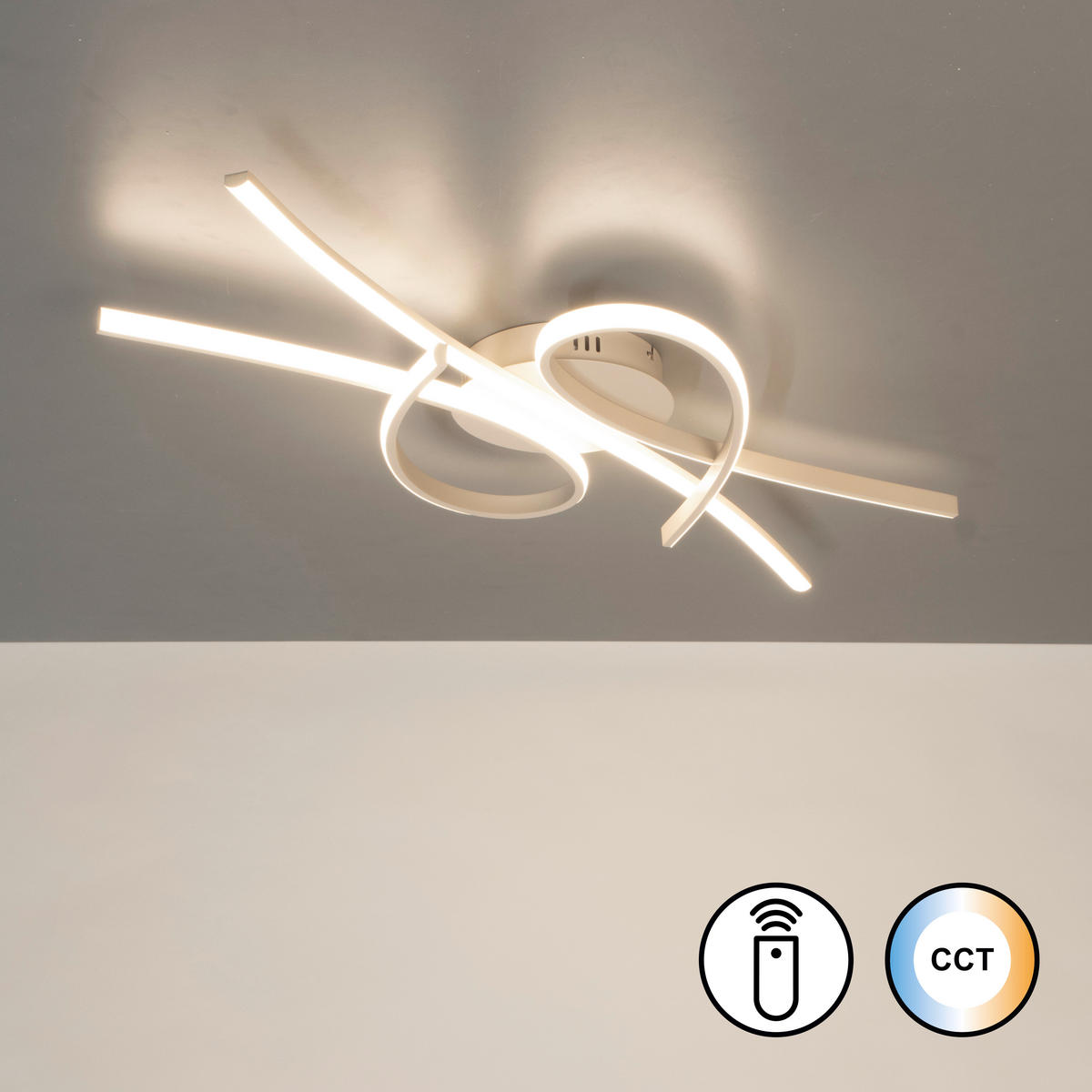 LED-DECKENLEUCHTE 44/100 cm   - Sandfarben, Design, Metall (44/100cm)