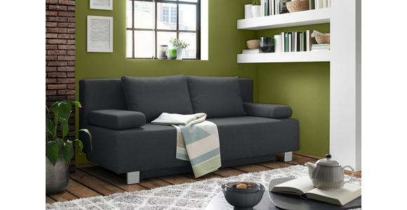 SCHLAFSOFA in Anthrazit  - Chromfarben/Anthrazit, Design, Textil/Metall (197/88/89cm) - Xora