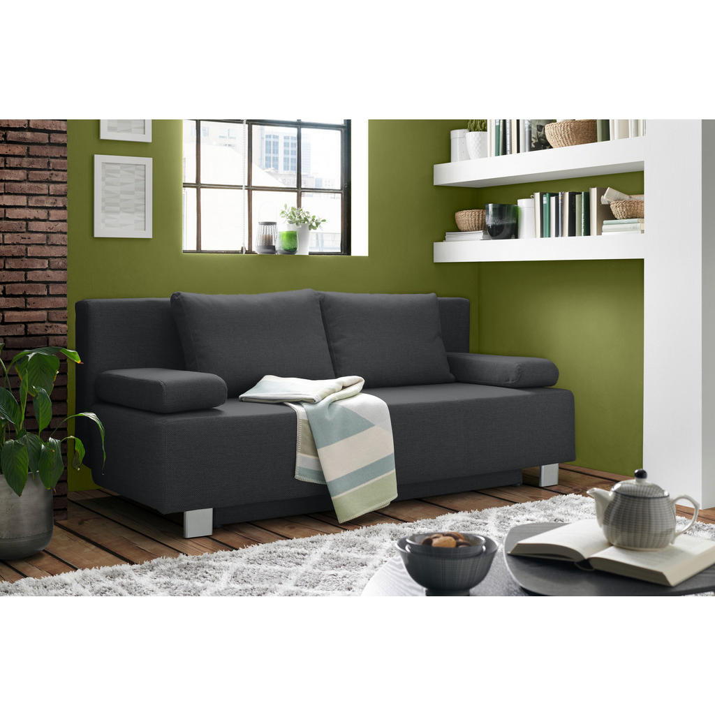 Thumbnail - Livetastic Schlafsofa, Anthrazit, Textil, Uni, 197x88x89 cm, Stoffauswahl, Rücken echt, Wohnzimmer, Sofas & Couches, Sch...